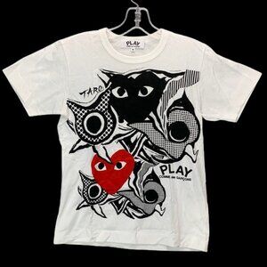 Comme des Garçons Play x Okamoto Taro‎ T-Shirt Women’s White Graphic Tee Size M